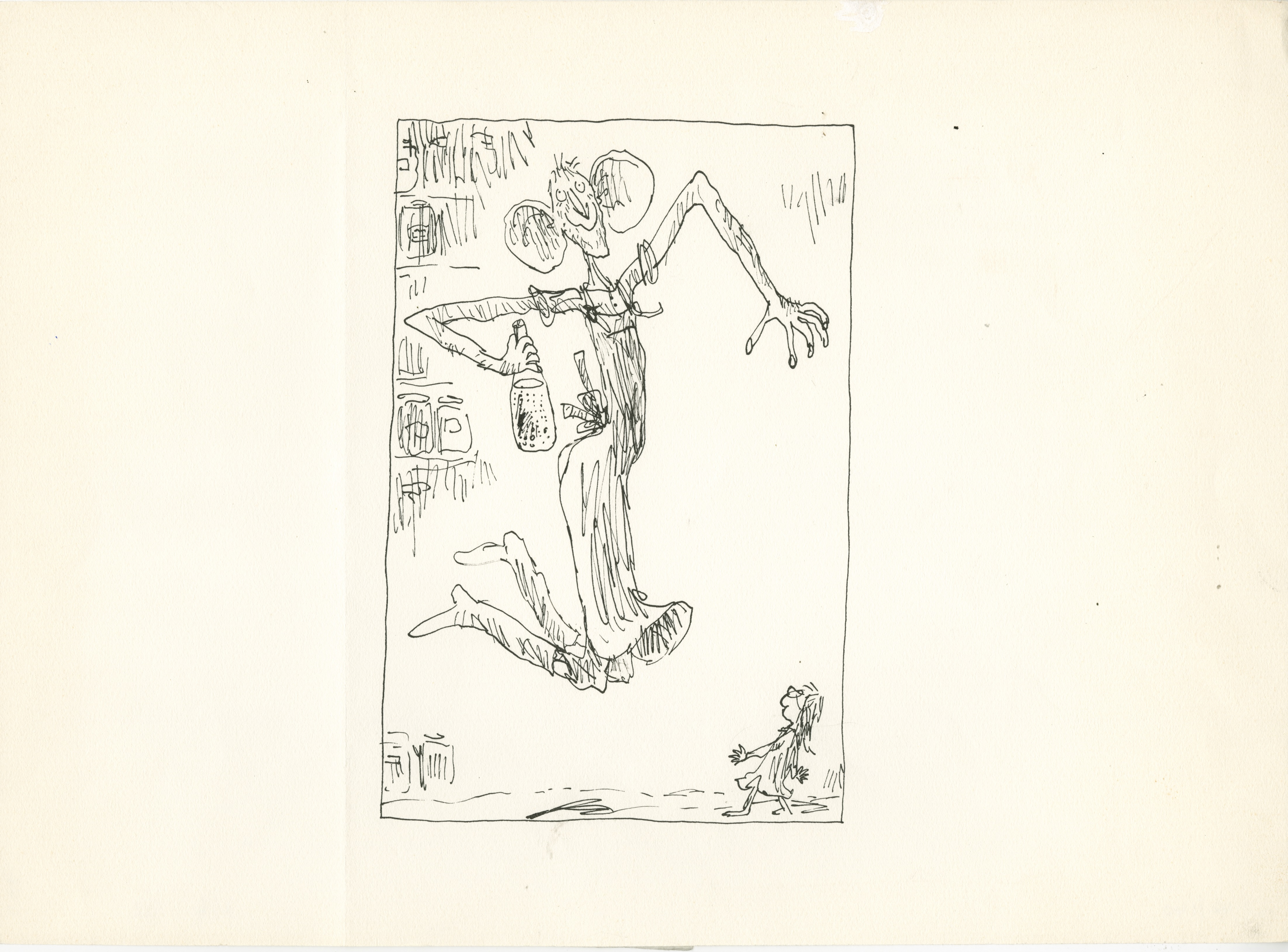 (Currently unpublished) drawing from the first version of The BFG © Quentin Blake
